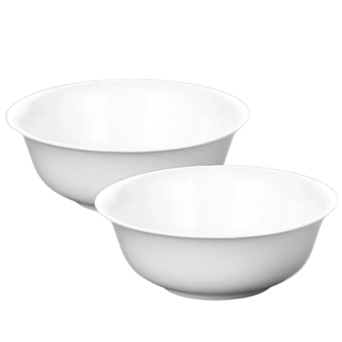 Wilmax - Schale aus Porzellan - 1600ml - 2er Set - Salatschüssel - Weißer Schüssel für Snacks, Salat - Ø 20cm- Obstschale - Müsli-Schale - Elegant und Kratzfest - Ideal als Geschenk Wilmax - Schale aus Porzellan - 1600ml - 2er Set - Salatschüssel - Weißer Schüssel für Snacks, Salat - Ø 20cm- Obstschale - Müsli-Schale - Elegant und Kratzfest - Ideal als Geschenk von Wilmax England