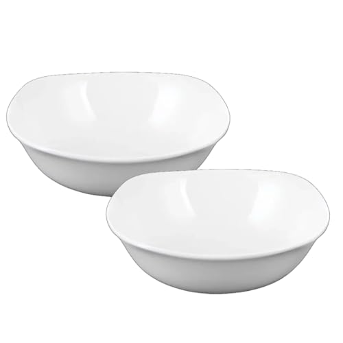 Wilmax - Schale aus Porzellan - 345ml - 2er Set - Salatschüssel - Weißer Schüssel für Snacks, Salat - Ø 14,5cm - Obstschale - Müsli-Schale - Elegant und Kratzfest - Ideal als Geschenk von Wilmax England