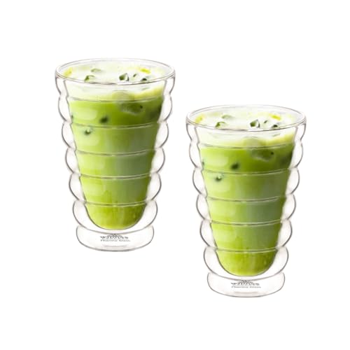 Wilmax - Thermogläser Bubble - 250 ml - 2er-Set - Doppelwandige Gläser für Wasser, Tee, Kaffee - Teegläser & Kaffeegläser - Gläser für Heiß- und Kaltgetränke - Wassergläser - Spülmaschinenfest von Wilmax England