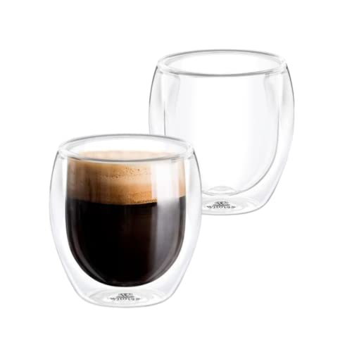 Wilmax | Thermogläser Doppelwandig | Latte Macchiato Gläser Doppelwandig | 250 ml | 2er-Set | Kaffeegläser | Cappuccino Tassen | Trinkgläser | Eiskaffee Tasse | Kaffeetassen | Teegläser von Wilmax England