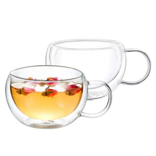 Wilmax - Thermogläser mit Henkel - 2er-Set - 300 ml - Doppelwandige Kaffeegläser - Latte Macchiato Gläser Set - Cappuccino Gläser mit Henkel - Teegläser - Trinkgläser - Thermotasse Wilmax - Thermogläser mit Henkel - 2er-Set - 300 ml - Doppelwandige Kaffeegläser - Latte Macchiato Gläser Set - Cappuccino Gläser mit Henkel - Teegläser - Trinkgläser - Thermotasse von Wilmax England