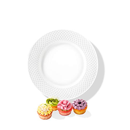 Wilmax WL-880100/6C Porzellan Dessertteller, Weiss, 20cm Durchmesser, 6 Stück von Wilmax England