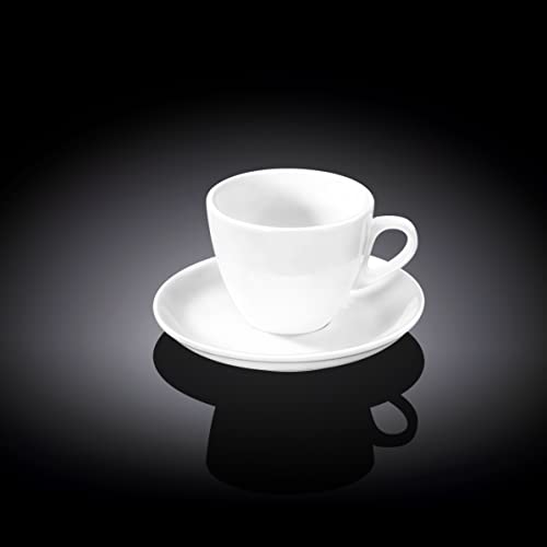 Wilmax WL-993173/AB Porzellan Kaffeetassen- und Untertassen-Set, Weiss, 75mL Kapazität von Wilmax England
