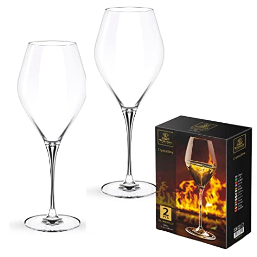 Wilmax Weingläser - 2er Set - 440 ml - Weißweingläser & Rotweingläser - Wine Glass - Spülmaschinenfest - Moderne Weisswein Gläser - Kristallgläser - Anlaufsicher von Wilmax England