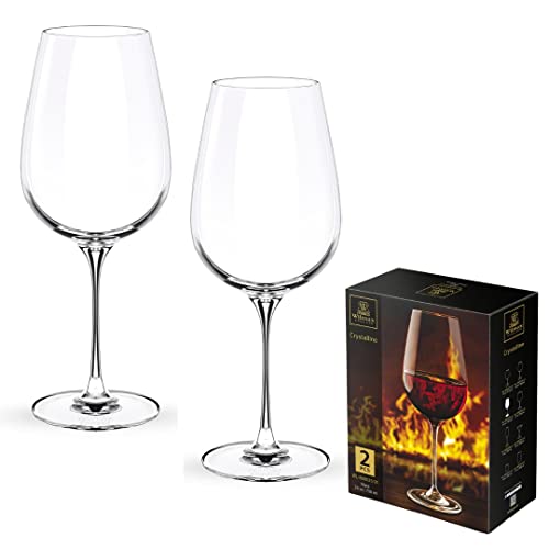 Wilmax Weingläser - 2er Set - 700 ml - Weißweingläser & Rotweingläser - Wine Glass - Spülmaschinenfest - Moderne Weisswein Gläser - Kristallgläser - Anlaufsicher von Wilmax England