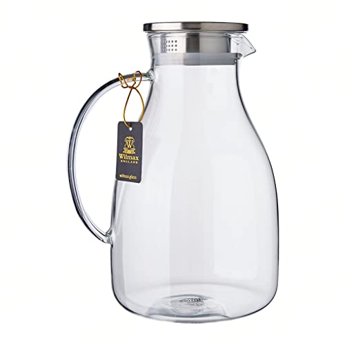 Wilmax WL-888211/A Borosilikatglas Krug mit Edelstahldeckel, 2500mL Kapazität von Wilmax England