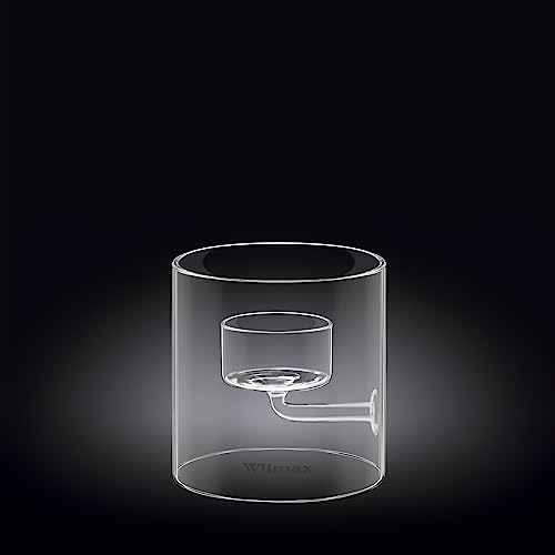 Wilmax WL-888904/A Borosilikatglas Kerzenständer für 1 Teelichter, 9cm Höhe von Wilmax England
