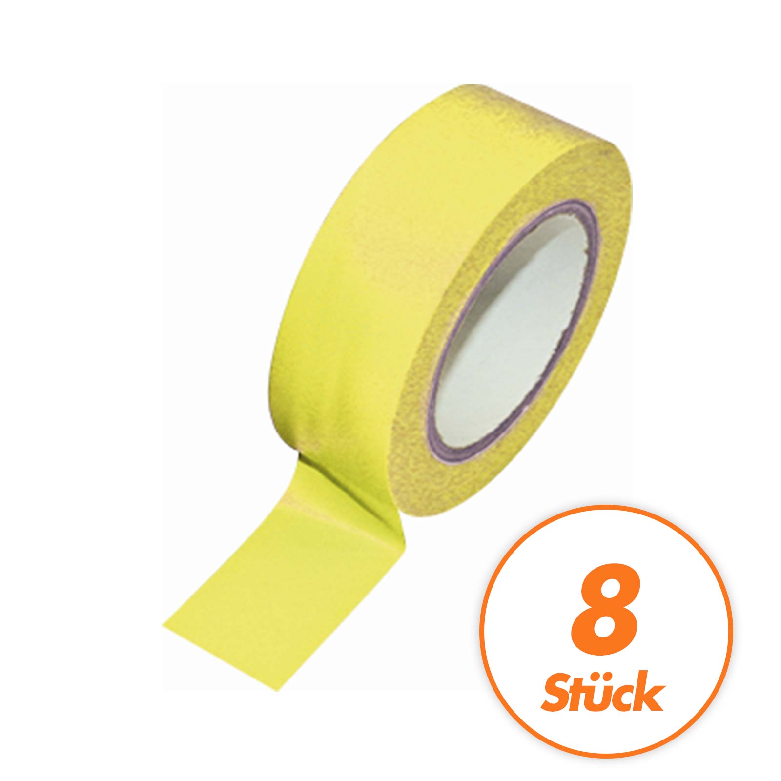 Isolierband Dichtband Klebeband PVC - Set mit 8 Stück - Größe 19 mm x 10 Meter Farbe:gelb von Wilpeg