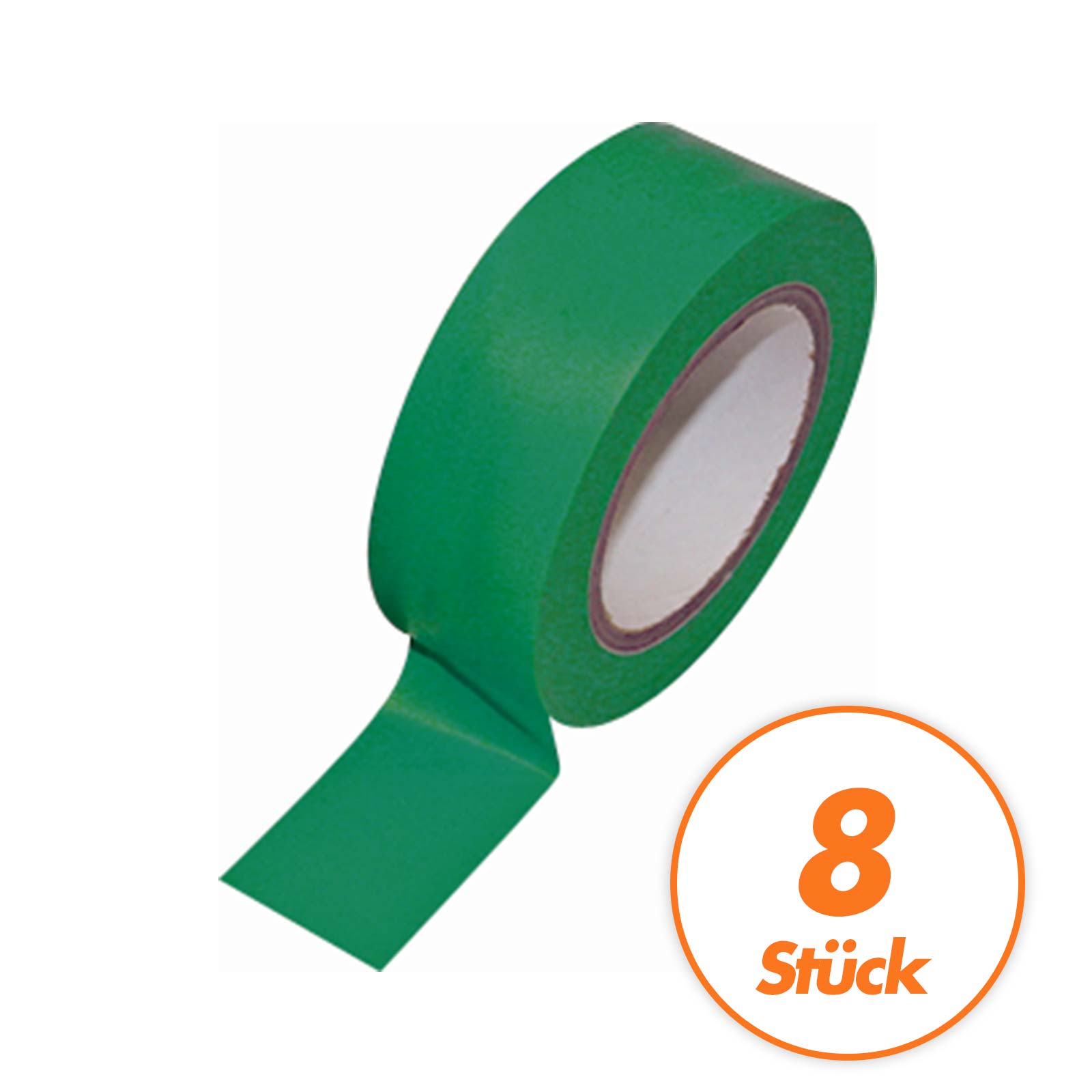 Isolierband Dichtband Klebeband PVC - Set mit 8 Stück - Größe 19 mm x 10 Meter Farbe:grün von Wilpeg