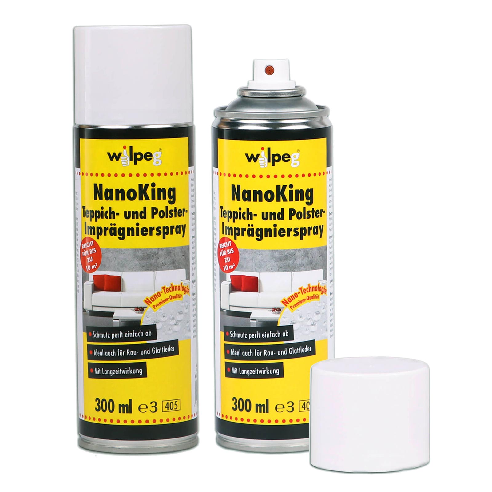 WILPEG NanoKing Teppich Polster Imprägnierspray Imprägnierung Fleckschutz 0,3L Menge:2 von Wilpeg