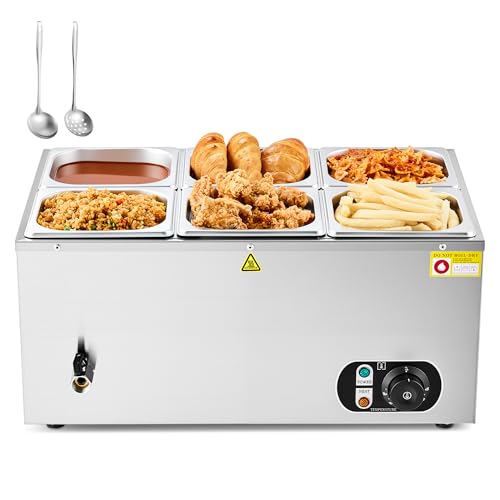 Wilprep Bain Marie 15L Warmhaltebehälter Grillgut Gastro Speisewärmer Elektrisch, Chafing Dish Buffetwärmer Wärmebehälter Essen mit 6 X 1/6 GN-Behälter mit Ablaufhahn & Deckel 1500W 30-85°C Edelstahl Wilprep Bain Marie 15L Warmhaltebehälter Grillgut Gastro Speisewärmer Elektrisch, Chafing Dish Buffetwärmer Wärmebehälter Essen mit 6 X 1/6 GN-Behälter mit Ablaufhahn & Deckel 1500W 30-85°C Edelstahl von Wilprep