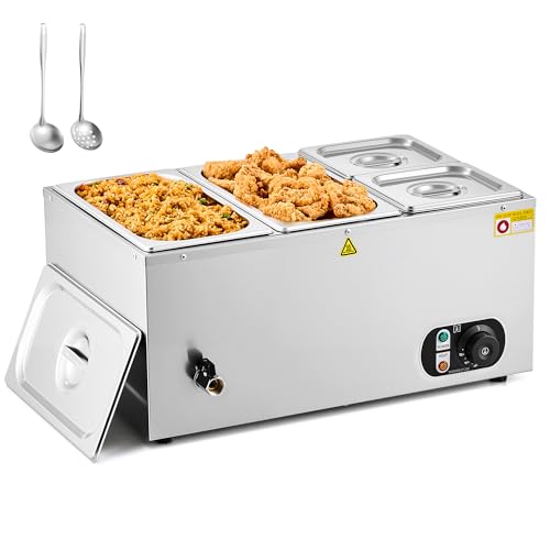 Wilprep Bain Marie 17L Warmhaltebehälter Grillgut Gastro Speisewärmer Elektrisch, Chafing Dish Buffetwärmer Wärmebehälter Essen mit 2 X 1/3+2 X 1/6 GN-Behälter mit Ablaufhahn & Deckel 1500W Edelstahl Wilprep Bain Marie 17L Warmhaltebehälter Grillgut Gastro Speisewärmer Elektrisch, Chafing Dish Buffetwärmer Wärmebehälter Essen mit 2 X 1/3+2 X 1/6 GN-Behälter mit Ablaufhahn & Deckel 1500W Edelstahl von Wilprep