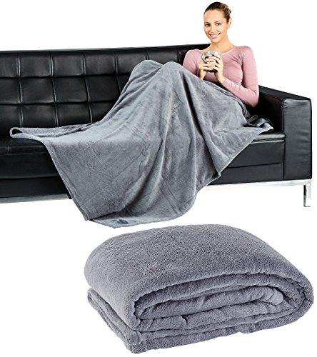 Wilson Gabor Microfaser Kuscheldecke: Weiche Mikrofaser-Kuscheldecke, 170 x 130 cm, 190 g/m², dunkelgrau (Mikrofaser Decke, Sofadecke, Sessel) von Wilson Gabor