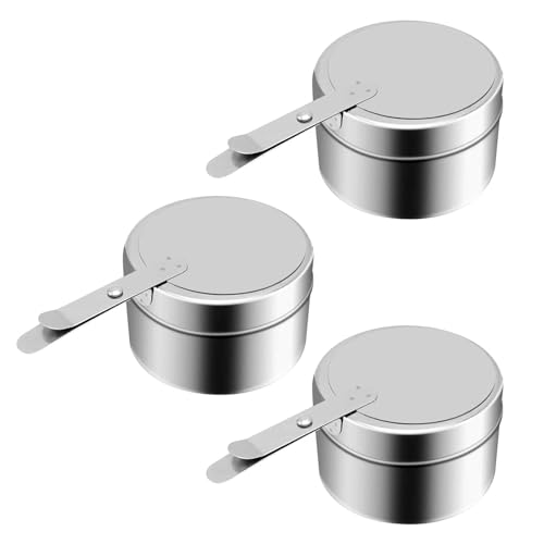 Wilsonzin Brennpastenbehälter, 3 Stück Fondue Brenner Pastenbrenner aus Edelstahl, Brenner Fondue Zubehör Campingkocher Fondue für Hot Pot, Dry Pot Cuisine, Buffet, Outdoor, Camping, Wandern von Wilsonzin