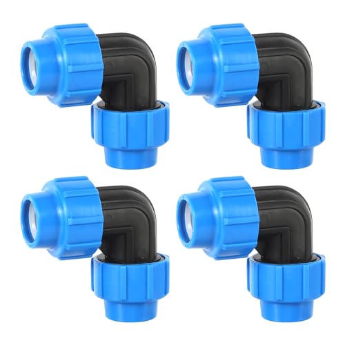 Wilsonzin PE-Rohr-Verschraubung-Winkel, 25mm, Polypropylen, 90°, 4 Stück von Wilsonzin