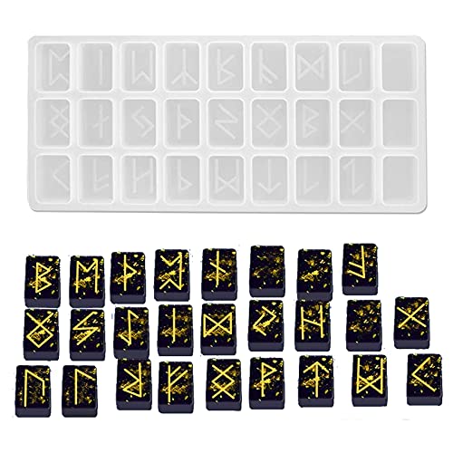 Wilsonzin Runen DIY Harzform Silikon Weissagung Harzform Runensteine Silikonform Kristall-Epoxidharz-Form Energy Symbol Kunstharz Gießen Form Schimmel für Schmuck Handwerk Machen von wilsonzin