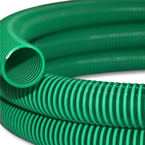 Wiltec Saugschlauch Druckschlauch 25m, flexibel, 50mm (2") grün - Made in Europe, zum Anschluss an Teichpumpen und Hauswasserwerke von Wiltec
