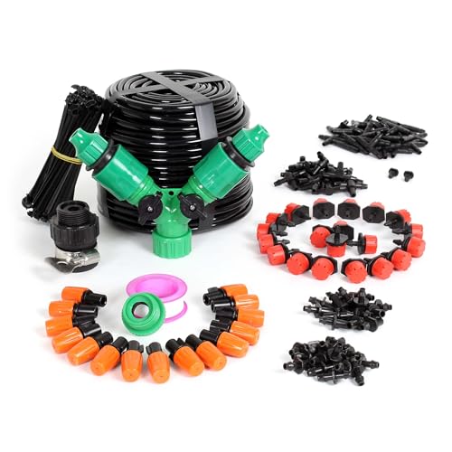 Wiltec Automatisches Bewässerungssystem mit Micro Drip System, 40m Tropfschlauch und 2 Aufsatzarten, Bewässerung für Garten mit Sprinkler Bewässerungsset Wiltec Automatisches Bewässerungssystem mit Micro Drip System, 40m Tropfschlauch und 2 Aufsatzarten, Bewässerung für Garten mit Sprinkler Bewässerungsset von Wiltec