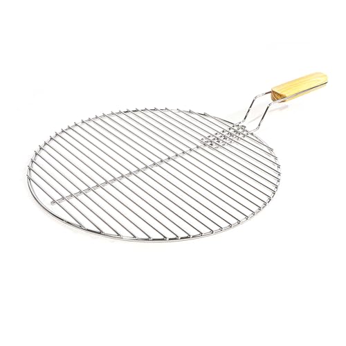 Wiltec BBQ Grillrost Rund Ø54,5cm aus Hochwertigem Edelstahl mit Handgriff für Gasgrill, Kugelgrill usw. von Wiltec