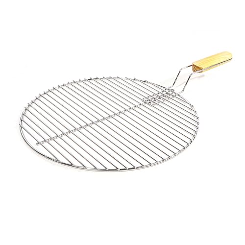 BBQ Grillrost Rund Ø44,5cm aus Hochwertigem Edelstahl mit Handgriff für Gasgrill, Kugelgrill usw. von Wiltec