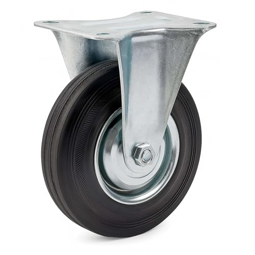 Wiltec Bockrolle Ø160mm mit Gummirad und Metallfelge 130kg Tragkraft, Vollmaterial Apparaterolle Transportrolle Möbelrolle, leiser Lauf Wiltec Bockrolle Ø160mm mit Gummirad und Metallfelge 130kg Tragkraft, Vollmaterial Apparaterolle Transportrolle Möbelrolle, leiser Lauf von Wiltec