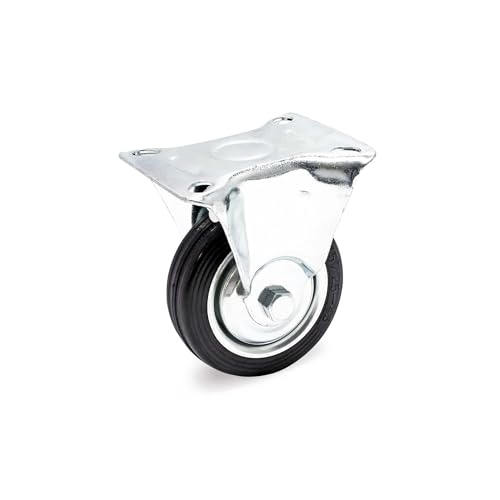 Wiltec Bockrolle Ø75mm mit Gummirad und Metallfelge 50kg Tragkraft, Vollmaterial Apparaterolle Transportrolle Möbelrolle, leiser Lauf Wiltec Bockrolle Ø75mm mit Gummirad und Metallfelge 50kg Tragkraft, Vollmaterial Apparaterolle Transportrolle Möbelrolle, leiser Lauf von Wiltec