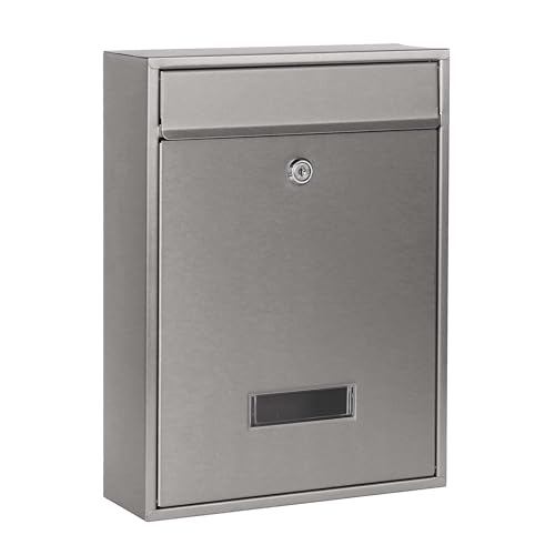 Wiltec Briefkasten silberfarben V10 Postkasten mit Namensschild, großem Briefschlitz und 2 Schlüsseln Wandbriefkasten aus pulverbeschichtetem Stahl Wiltec Briefkasten silberfarben V10 Postkasten mit Namensschild, großem Briefschlitz und 2 Schlüsseln Wandbriefkasten aus pulverbeschichtetem Stahl von Wiltec