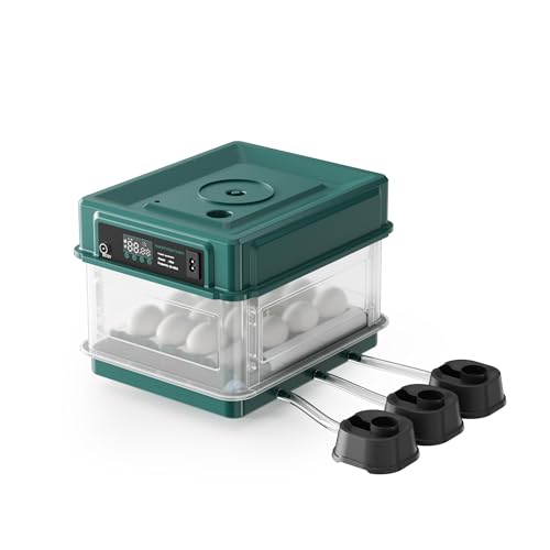 Fudajo Vollautomatischer Flächenbrüter für 15 Eier, Inkubator 40 W mit Wendesystem, Brutautomat mit Temperatursteuerung und Feuchtigskeitsregulierung, Brutkasten zum Eier ausbrüten von Fudajo