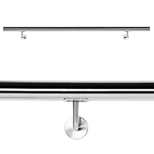 Handlaufset Wandhalter Handlauf 150cm Halter Treppe Haltegriff Edelstahl V2A von Wiltec