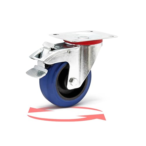 Wiltec Lenkrolle 100mm mit Kunststoffrad, Bremse und Anbauplatte Transportrolle bis 150kg leiser Lauf Möbelrolle Laufrolle Möbel-Lenkrolle Wiltec Lenkrolle 100mm mit Kunststoffrad, Bremse und Anbauplatte Transportrolle bis 150kg leiser Lauf Möbelrolle Laufrolle Möbel-Lenkrolle von Wiltec