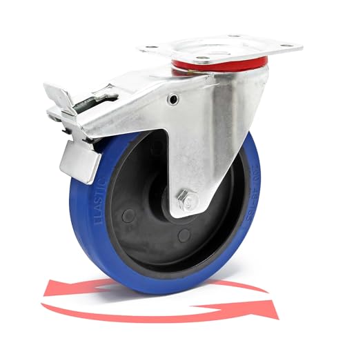 Wiltec Lenkrolle 200mm bis 350kg mit Bremse, Kunststoffrad und Anbauplatte Transportrolle leiser Lauf Möbelrolle Laufrolle Möbel-Lenkrolle Wiltec Lenkrolle 200mm bis 350kg mit Bremse, Kunststoffrad und Anbauplatte Transportrolle leiser Lauf Möbelrolle Laufrolle Möbel-Lenkrolle von Wiltec