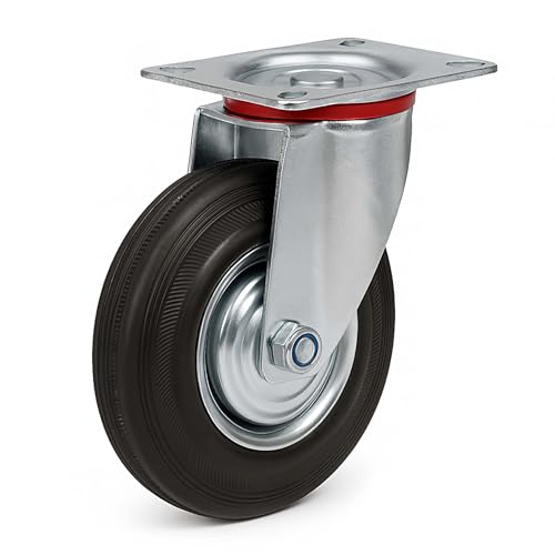 Wiltec Lenkrolle Ø200mm bis 150kg Tragkraft mit Gummirad ungebremst, leiser Lauf, Transportrolle Möbelrolle Laufrolle Möbel-Lenkrolle Wiltec Lenkrolle Ø200mm bis 150kg Tragkraft mit Gummirad ungebremst, leiser Lauf, Transportrolle Möbelrolle Laufrolle Möbel-Lenkrolle von Wiltec
