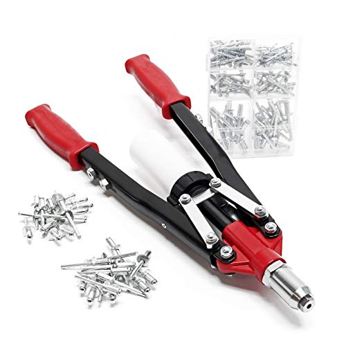 Wiltec Blindnietzange 150 teilig mit 5 Mundstücken 3,2-6,4 mm, Nietzange Nietsatz mit rutschfesten Griffen, Nietgerät Blindnietsatz, Nietzenzange Wiltec Blindnietzange 150 teilig mit 5 Mundstücken 3,2-6,4 mm, Nietzange Nietsatz mit rutschfesten Griffen, Nietgerät Blindnietsatz, Nietzenzange von Wiltec