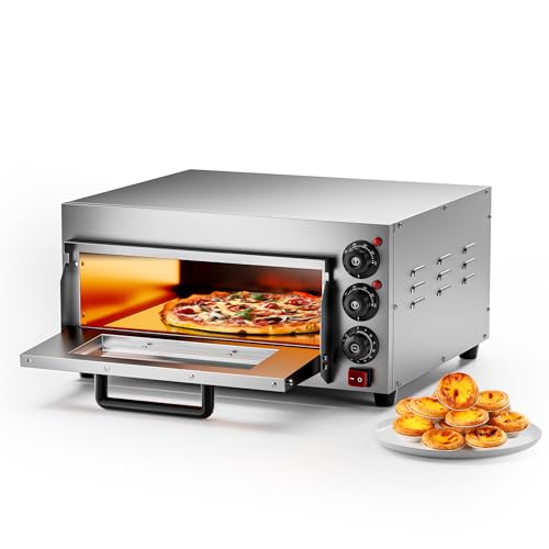 Pizza-Backofen 2000W mit Cordierit Stein für Pizza wie aus dem Steinofen Pizzaofen Backofen Gastro von Wiltec