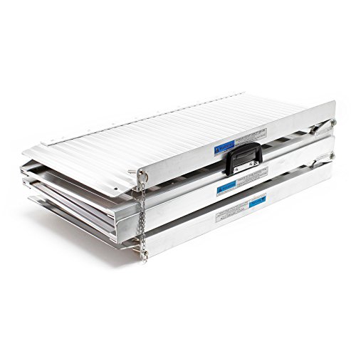 Wiltec Rollstuhlrampe doppelt faltbar 183cm 270kg, Mobile Auffahrschiene als Rollirampe, Aluminium Kofferrampe Wiltec Rollstuhlrampe doppelt faltbar 183cm 270kg, Mobile Auffahrschiene als Rollirampe, Aluminium Kofferrampe von Wiltec