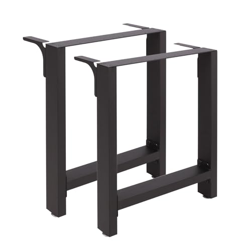 Wiltec Tischbeine aus Stahl 2er Set 70x72cm Vierkantrohre in schwarz pulverbeschichtet Tischkufen Tischgestell Tischuntergestell von Wiltec