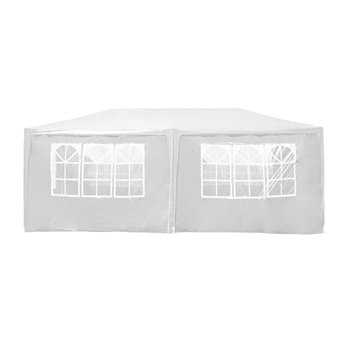 Toboli Pavillon 3x6m Partyzelt Weiß stabiles Gestell mit 6 Seitenteilen Wasserdicht mit UV-Schutz von Wiltec