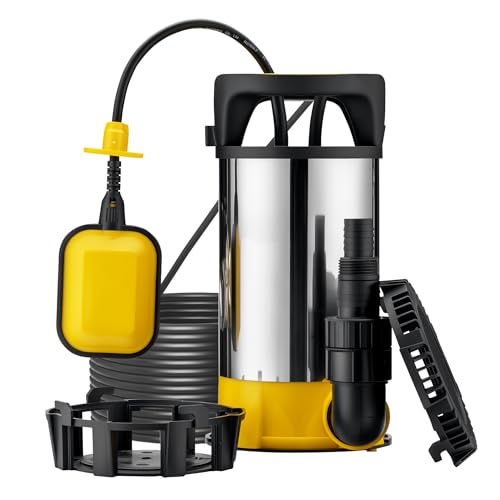 Wiltec 3 in 1 Flachsauger Tauchpumpe Edelstahl 850 W, Schmutzwasserpumpe 15000 l/h, Flachwasserpumpe mit Schwimmer, Flachsaugpumpe für Keller Wiltec 3 in 1 Flachsauger Tauchpumpe Edelstahl 850 W, Schmutzwasserpumpe 15000 l/h, Flachwasserpumpe mit Schwimmer, Flachsaugpumpe für Keller von Wiltec