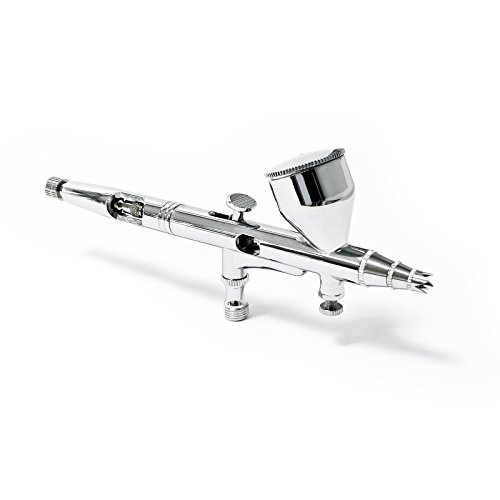 Wiltec Airbrush Pistole Typ 180 mit Double Action Funktion, Düse Ø 0,3 mm, 1 Farbbecher, Adapter für Modellbau, Nailart usw. von Wiltec