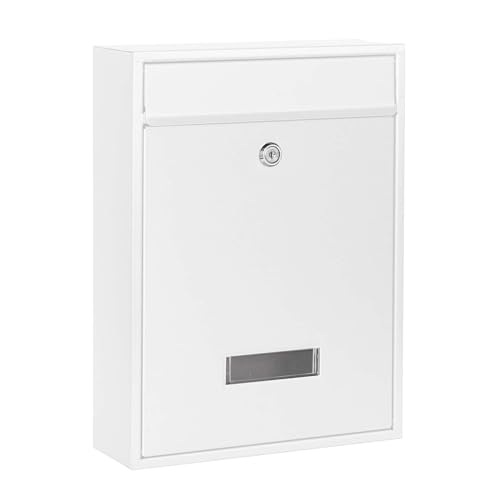 Wiltec Briefkasten weiß V10 Postkasten mit Namensschild, großem Briefschlitz und 2 Schlüsseln Wandbriefkasten aus pulverbeschichtetem Stahl Wiltec Briefkasten weiß V10 Postkasten mit Namensschild, großem Briefschlitz und 2 Schlüsseln Wandbriefkasten aus pulverbeschichtetem Stahl von Wiltec