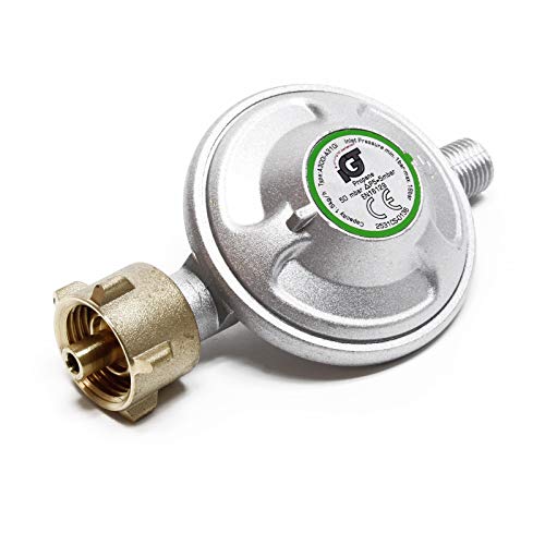 Wiltec Druckminderer auf 50mbar, reguliert 1,5kg/h, für Gaszylinder mit 21,8x1,14L Gasdruckregler Druckregler Gasregler Gasdruckminderer von Wiltec