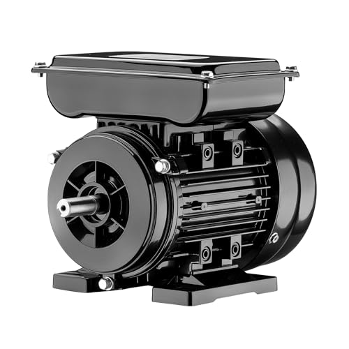 Wiltec Elektromotor 1-phasig, Elektro Motor 4-polig 0,75 kW, Einphasen Wechselstrommotor 1400 U/min, Induktionsmotor Aluminium, kompakter Motor von Wiltec
