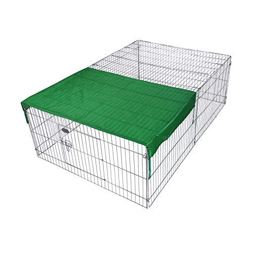 Wiltec Freilaufgehege für Kleintiere, 144 x 116 x 58 cm, stabiles und sicheres Laufstallgitter mit Sonnenschutz und 1 Öffnung von Wiltec