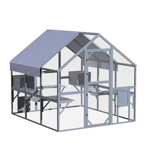 Wiltec Freilaufgehege Katzen 210 x 187 x 187 cm, Katzenfreigehege Holz, Außengehege Verschiedene Ebenen, Katzengehege für Garten, Balkon Wiltec Freilaufgehege Katzen 210 x 187 x 187 cm, Katzenfreigehege Holz, Außengehege Verschiedene Ebenen, Katzengehege für Garten, Balkon von Wiltec