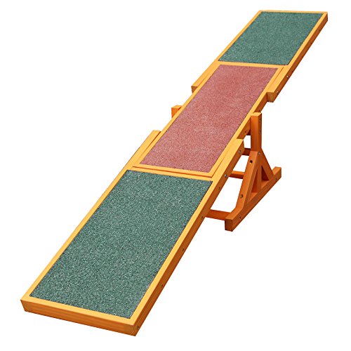 Wiltec Hundewippe 180x30x30cm für kleine & große Hunde zum Hundesport z.B. Agility Training, aus Holz, Spielerische Förderung der Kondition von Wiltec