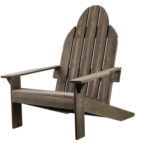 Wiltec Massivholz Adirondack Gartenstuhl 89 x 72 x 92,5 cm, Gartenstuhl aus Holz bis 160 kg, ergonomischer Gartensessel aus Kiefer, Gartenmöbel zeitlos massiv von Wiltec