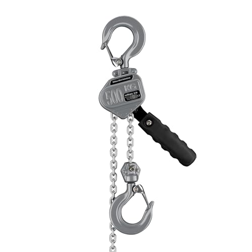 Wiltec Mini Hebelzug bis 500 kg, robuster Handkettenzug 1,5 m Hubhöhe, Kettenzug aus Aluminium, manueller Hebelzug, hochbelastbares Hebemittel Wiltec Mini Hebelzug bis 500 kg, robuster Handkettenzug 1,5 m Hubhöhe, Kettenzug aus Aluminium, manueller Hebelzug, hochbelastbares Hebemittel von Wiltec