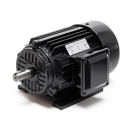 Wiltec Profi Elektromotor 400 V 1,5 kW (2 PS) 3-phasig 2-polig E-Motor in Bauform B3 2830 U/min mit Kupferwicklung, Drehstrommotor von Wiltec