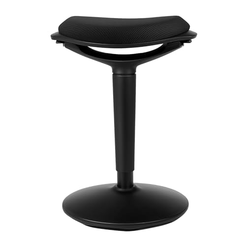 Wiltec Sitz- & Stehhocker schwarz, Drehhocker höhenverstellbar bis 70 cm, Polsterhocker bis 100 kg, moderner Hocker drehbar für Büro und Homeoffice Wiltec Sitz- & Stehhocker schwarz, Drehhocker höhenverstellbar bis 70 cm, Polsterhocker bis 100 kg, moderner Hocker drehbar für Büro und Homeoffice von Wiltec