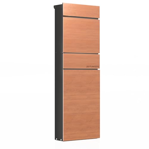 Wiltec Standbriefkasten mit Zeitungsrolle in Holzoptik 39,5 x 14,1 x 115 cm aus Stahl, Briefkasten mit Zeitungsfach, Postkasten mit 2 Schlüssel Wiltec Standbriefkasten mit Zeitungsrolle in Holzoptik 39,5 x 14,1 x 115 cm aus Stahl, Briefkasten mit Zeitungsfach, Postkasten mit 2 Schlüssel von Wiltec